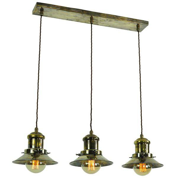 Edison (Small) 3 Light Pendant Antique Brass (1900-1-P3