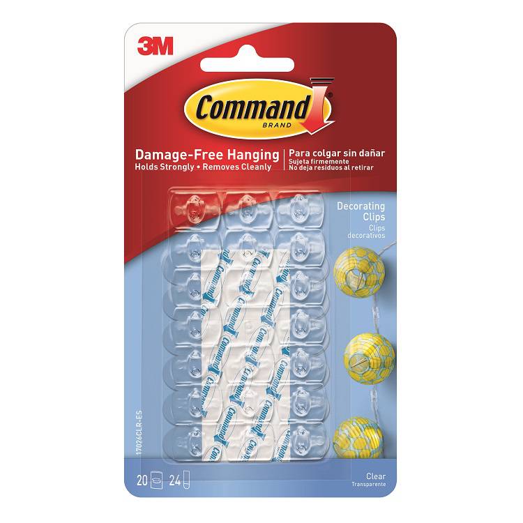 Command Clear Decorating Clips With Clear Strips 17026C